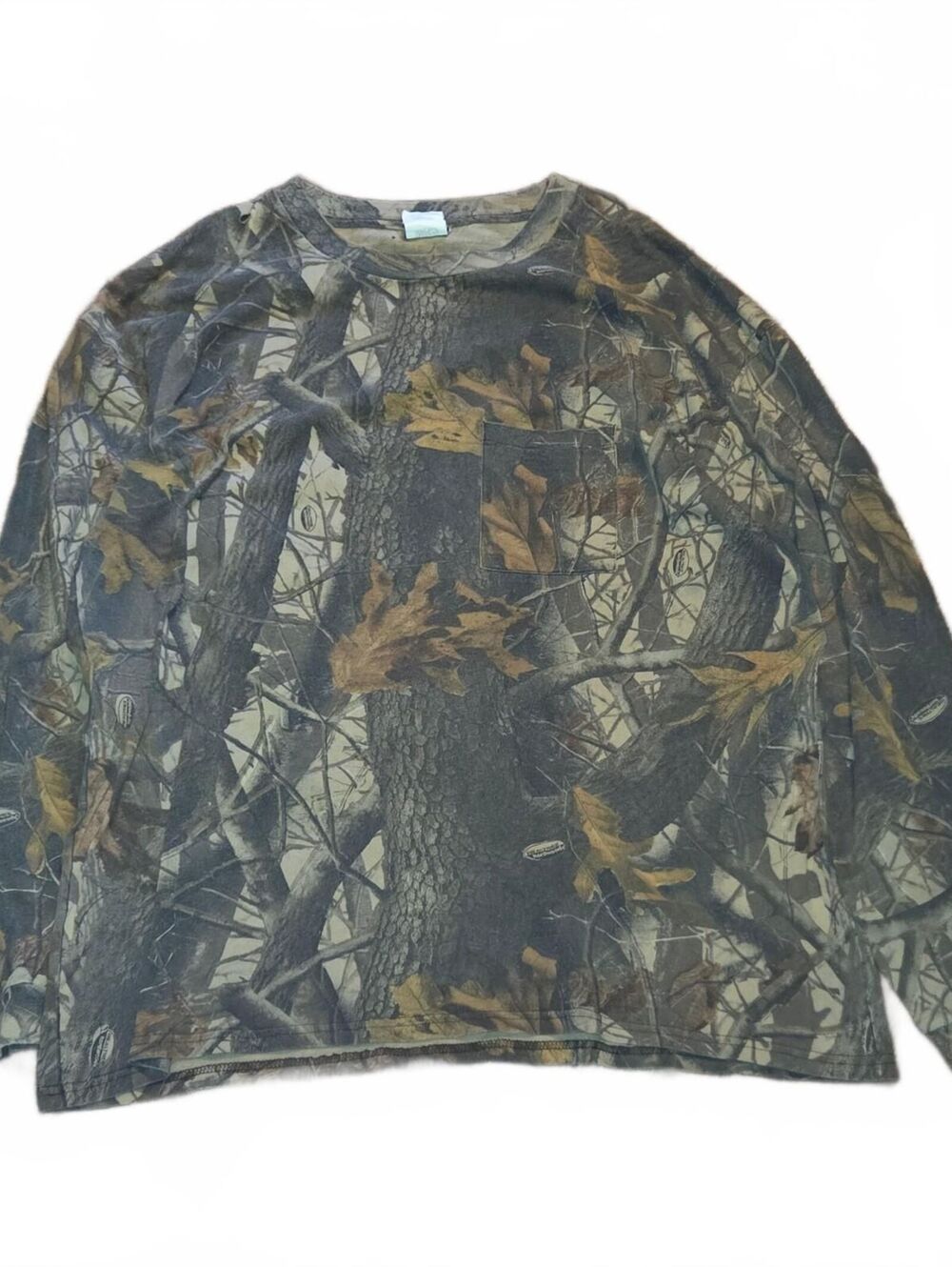 Vintage Camouflage Shirt 2XL Brown Liberty Realtree Hardwood Hunting Pocket